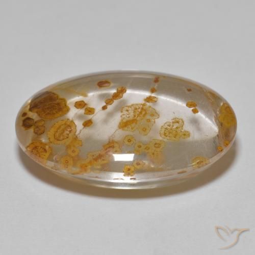 9,17 ctw natürlicher Mehrfarbig Quarz mit Markasit, Oval, Transparent