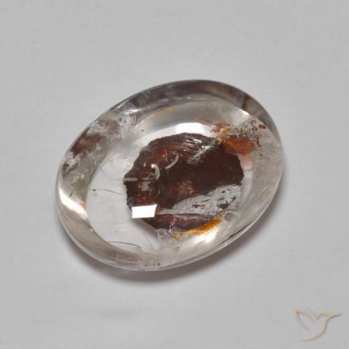 9,17 ctw natürlicher Mehrfarbig Quarz mit Markasit, Oval, Transparent