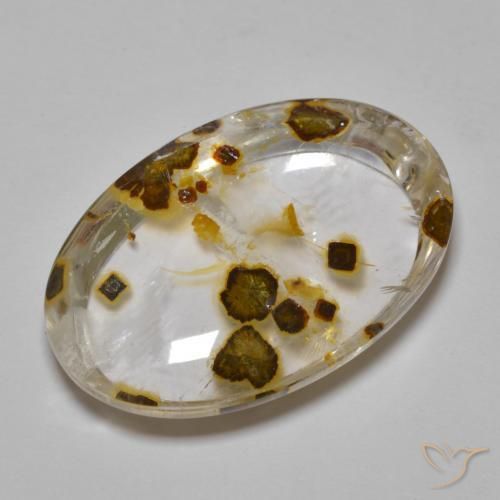 9,17 ctw natürlicher Mehrfarbig Quarz mit Markasit, Oval, Transparent