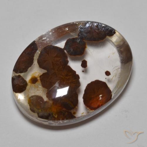 32.37ct Natürlicher Mehrfarbig Quarz mit Markasit, Oval, Transparent