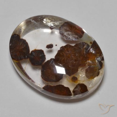 9,17 ctw natürlicher Mehrfarbig Quarz mit Markasit, Oval, Transparent