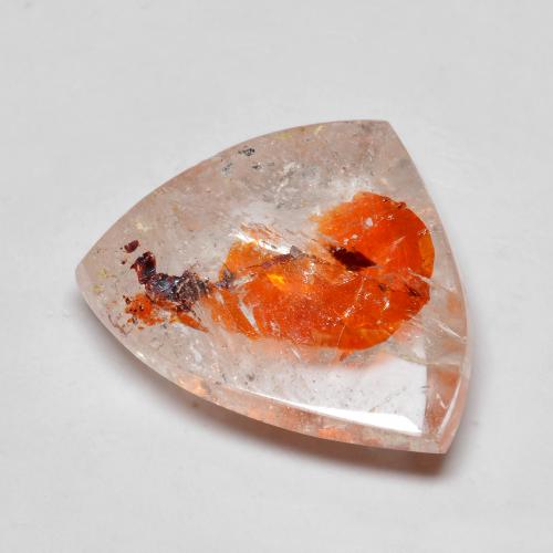 13,35 ctw natürlicher mehrfarbiger Quarz mit Markasit, Fantasieschliff, Transparent