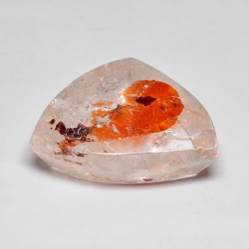 13,35 ctw natürlicher mehrfarbiger Quarz mit Markasit, Fantasieschliff, Transparent