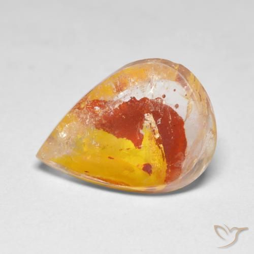 5.50ct Natürlicher Mehrfarbig Quarz mit Markasit, Birnenform, Transparent