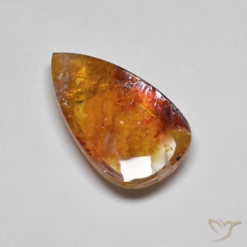 19.90ct Natürlicher Mehrfarbig Quarz mit Markasit, Birnenform, Transparent