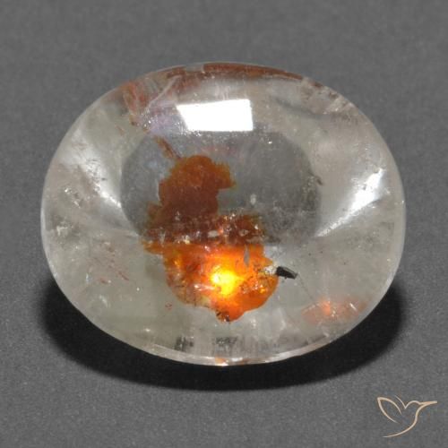 9,17 ctw natürlicher Mehrfarbig Quarz mit Markasit, Oval, Transparent