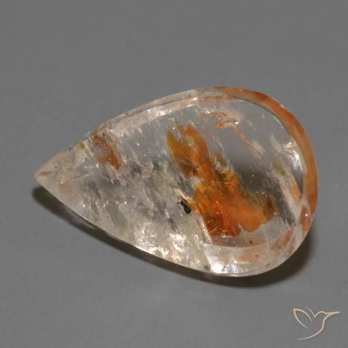 9,17 ctw natürlicher Mehrfarbig Quarz mit Markasit, Birnenform, Transparent