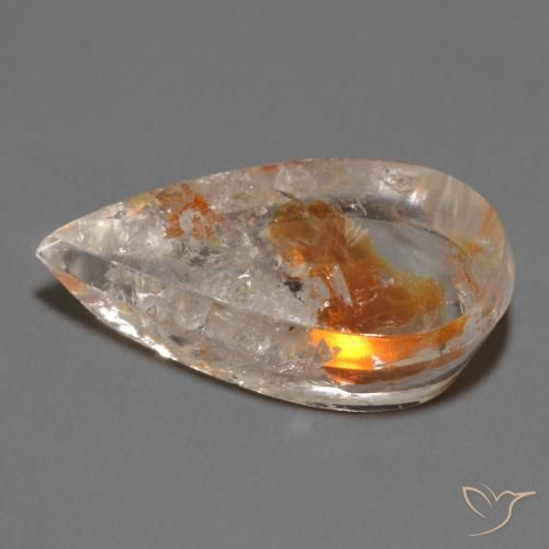 9,17 ctw natürlicher Mehrfarbig Quarz mit Markasit, Birnenform, Transparent