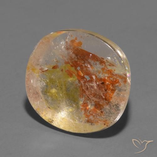 11.47ct Natürlicher Mehrfarbig Quarz mit Markasit, Kissen, Transparent