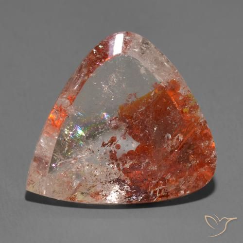 18.57ct Natürlicher Mehrfarbig Quarz mit Markasit, Birnenform, Transparent
