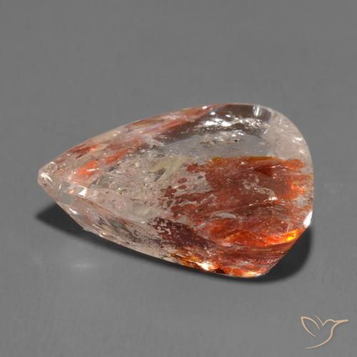 9,17 ctw natürlicher Mehrfarbig Quarz mit Markasit, Birnenform, Transparent