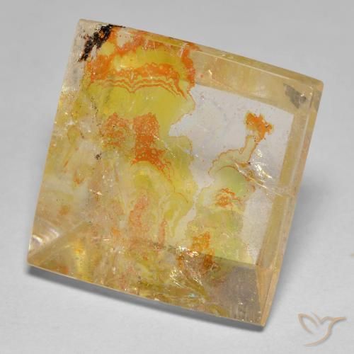 9,17 ctw natürlicher gold-gelb Quarz mit Markasit, Quadrat, Transparent