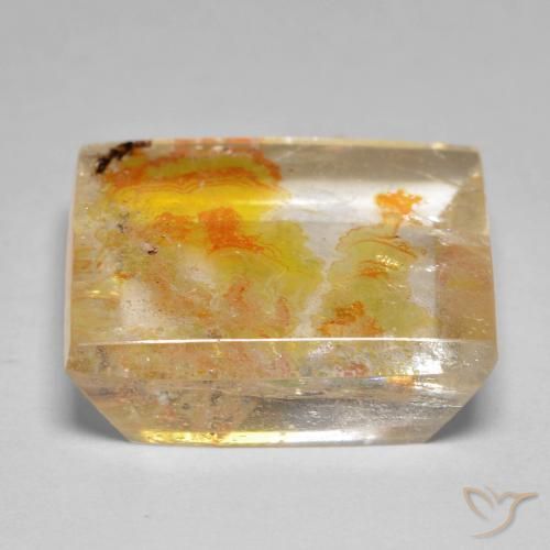9,17 ctw natürlicher gold-gelb Quarz mit Markasit, Quadrat, Transparent
