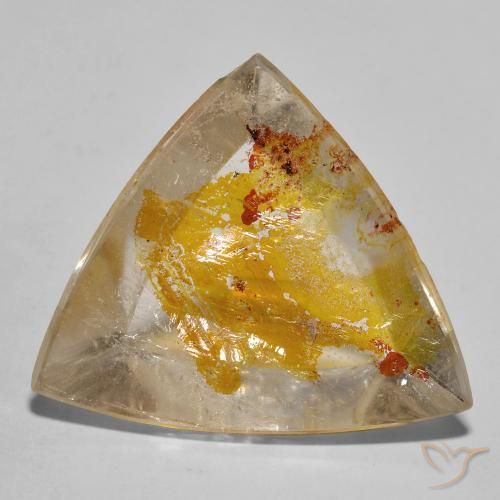 9,17 ctw natürlicher gold-gelb Quarz mit Markasit, Trillion, Transparent
