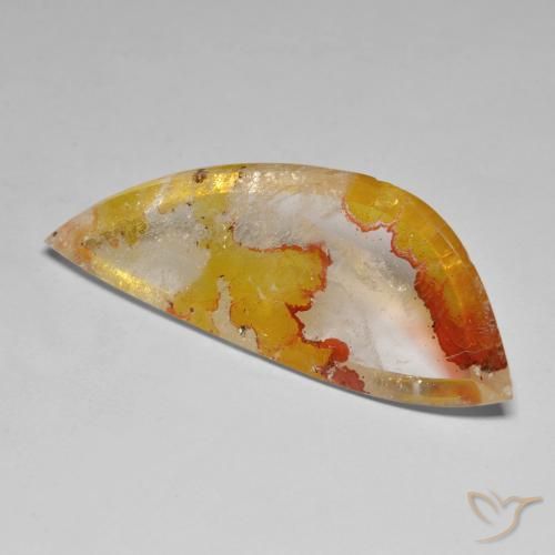 31.30ct Natürlicher Orange-Gold Quarz mit Markasit, Fantasie, Transparent