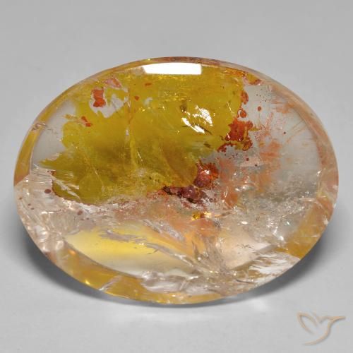 44.84ct Natürlicher Mehrfarbig Quarz mit Markasit, Oval, Transparent