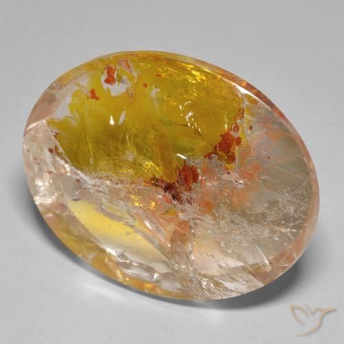 9,17 ctw natürlicher Mehrfarbig Quarz mit Markasit, Oval, Transparent