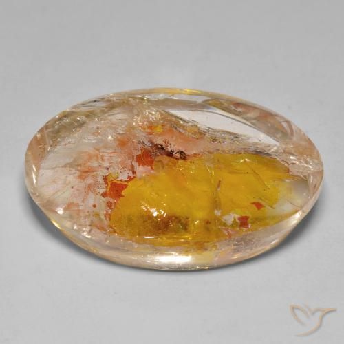 9,17 ctw natürlicher Mehrfarbig Quarz mit Markasit, Oval, Transparent