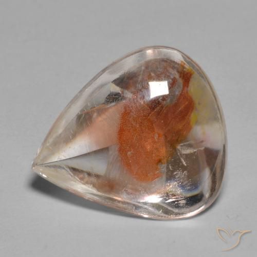 6.17ct Natürlicher Mehrfarbig Quarz mit Markasit, Birnenform, Transparent