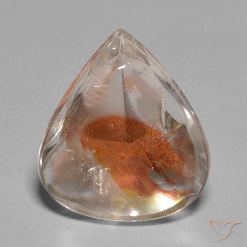 9,17 ctw natürlicher Mehrfarbig Quarz mit Markasit, Birnenform, Transparent