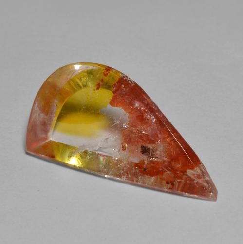 5,66 ctw natürlicher mehrfarbiger Quarz mit Markasit, Fantasieschliff, Transparent