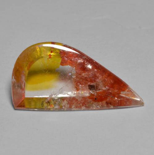 5,66 ctw natürlicher mehrfarbiger Quarz mit Markasit, Fantasieschliff, Transparent
