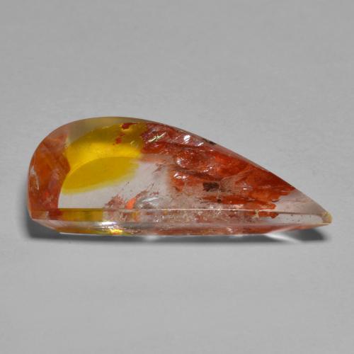 5,66 ctw natürlicher mehrfarbiger Quarz mit Markasit, Fantasieschliff, Transparent