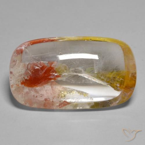 21.03ct Natürlicher Mehrfarbig Quarz mit Markasit, Kissen, Transparent