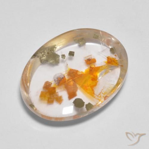 9.89ct Natürlicher Mehrfarbig Quarz mit Markasit, Oval, Transparent
