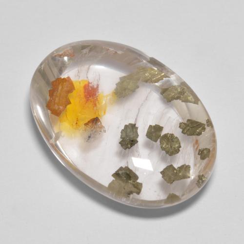 9,17 ctw natürlicher Mehrfarbig Quarz mit Markasit, Oval Schliff, Transparent