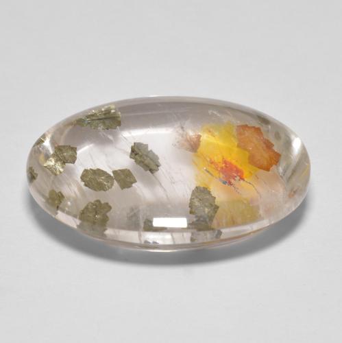 9,17 ctw natürlicher Mehrfarbig Quarz mit Markasit, Oval Schliff, Transparent