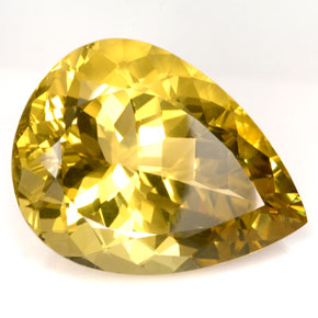 126,30 ctw natürlicher gelber Quarz, Birnenform, IF