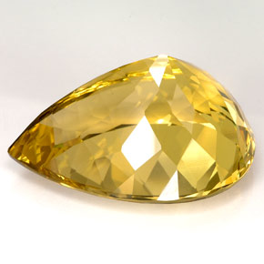 126,30 ctw natürlicher gelber Quarz, Birnenform, IF