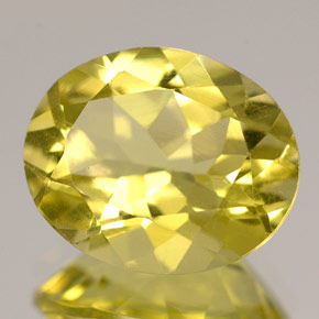 4,07 ctw natürlicher gelber Quarz, Oval Schliff, VVS