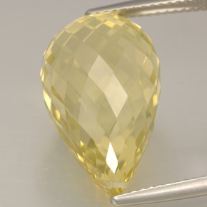 16,27 ctw natürlicher gelber Quarz, Briolette, VVS