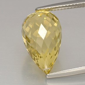 10,63 ctw natürlicher gelber Quarz, Briolette, VVS