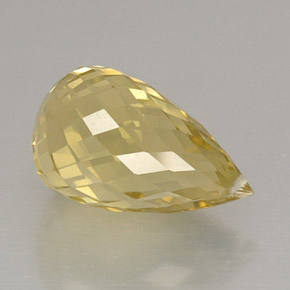 10,63 ctw natürlicher gelber Quarz, Briolette, VVS