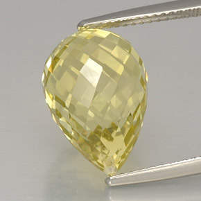 10,31 ctw natürlicher gelber Quarz, Briolette, VVS