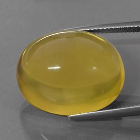 38,02 ctw natürlicher gelber Quarz, Oval Schliff, Transparent