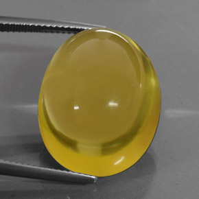 38,02 ctw natürlicher gelber Quarz, Oval Schliff, Transparent