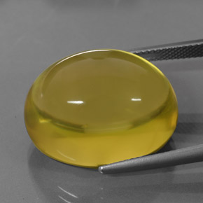 38,02 ctw natürlicher gelber Quarz, Oval Schliff, Transparent