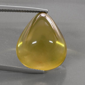 22,07 ctw natürlicher gelber Quarz, Birnenform, Transparent