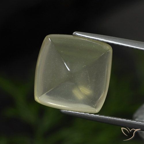 8.50ct Natürlicher hellgrünlich-gelb Quarz, Kissen, Transparent