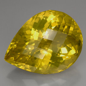 145,55 ctw natürlicher gelber Quarz, Birnenform, IF