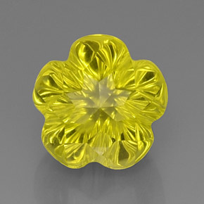 12,53 ctw natürlicher gelber Quarz, Blumenschliff, Transparent