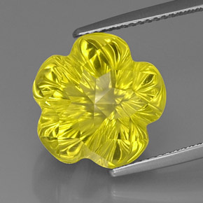 12,53 ctw natürlicher gelber Quarz, Blumenschliff, Transparent