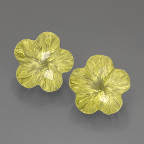  ct natürliche gelber Quarz-Edelsteine, Blumenschliff, Transparent