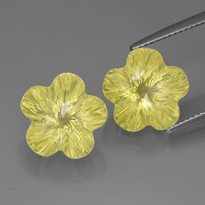  ct natürliche gelber Quarz-Edelsteine, Blumenschliff, Transparent