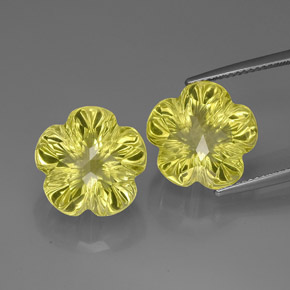  ct natürliche gelber Quarz-Edelsteine, Blumenschliff, Transparent