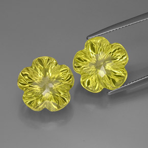  ct natürliche gelber Quarz-Edelsteine, Blumenschliff, Transparent